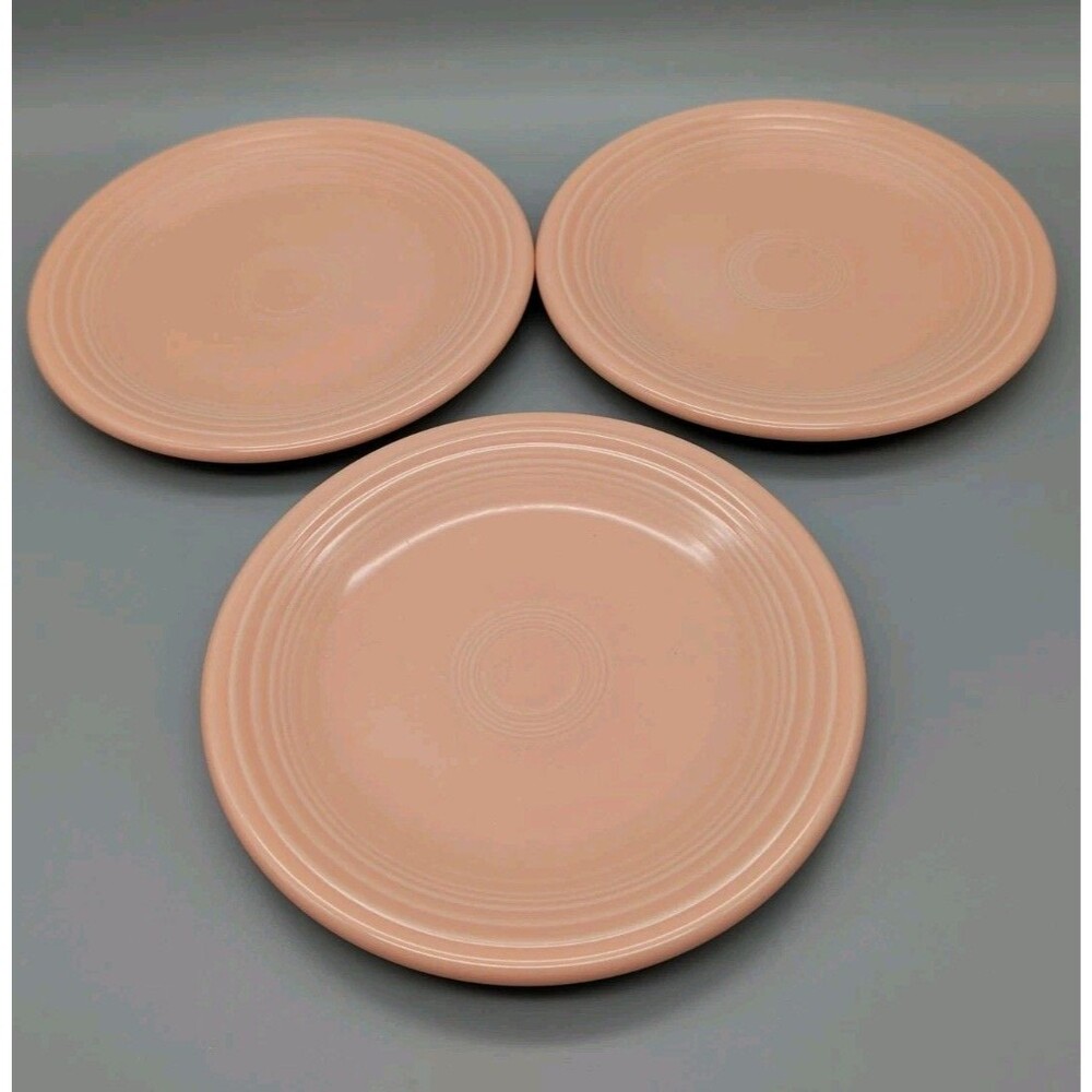 3 Fiesta Apricot Salad Plates Lunch Dessert USA Homer Laughlin Fiestaware Peach